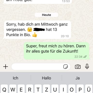 Referenz für Deutsch-Nachhilfe Notenverbesserung
